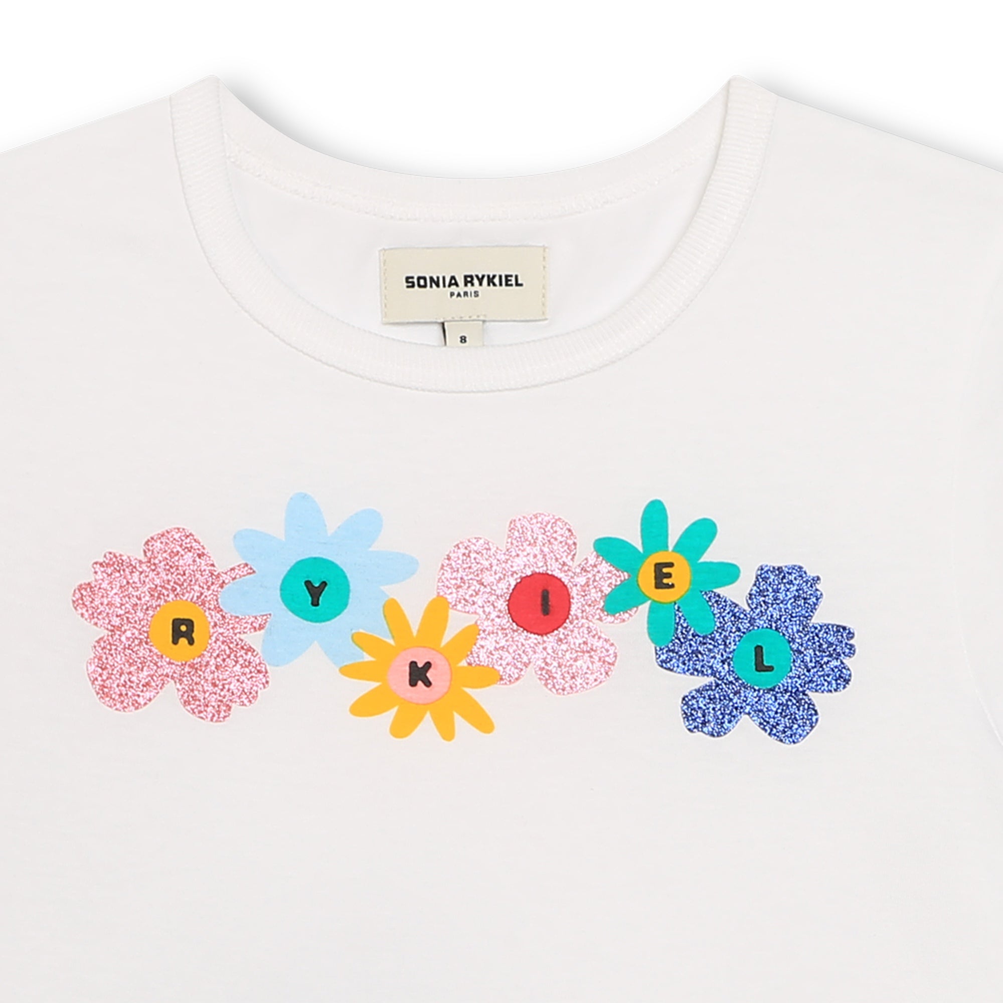 Sonia Rykiel White Flower Print Tee Shirt