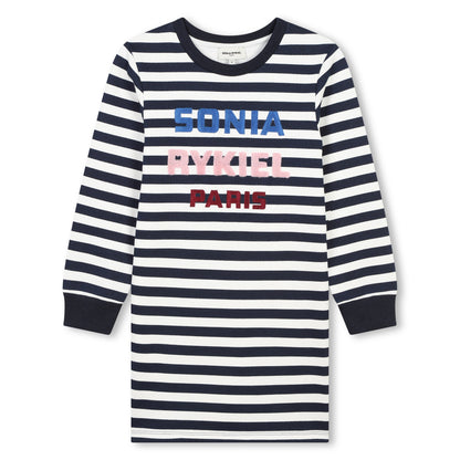 Sonia Rykiel Navy and White Sleeve Dress