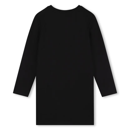 Sonia Rykiel Black with Multicolored Logo Dress