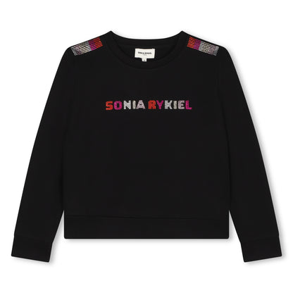 Sonia Rykiel Black with Multicolored Logo Sweatshirt