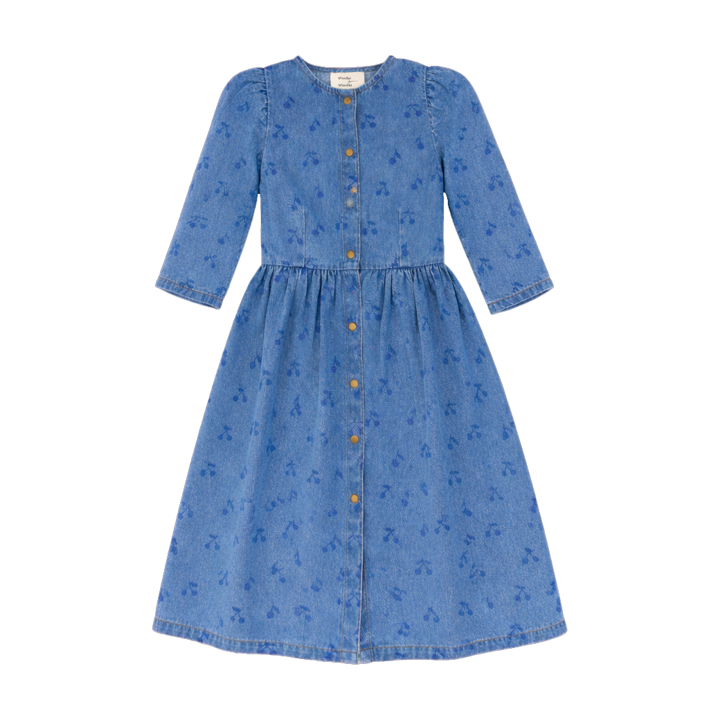 Wander &amp; Wonder Cherries Denim Elspeth Dress