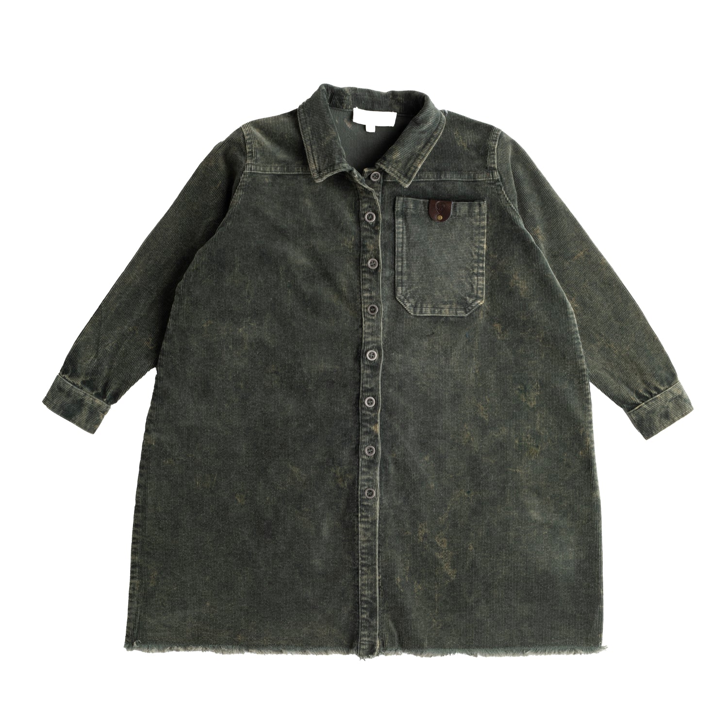 Birnham on the Sea Moss Green Corduroy Shirt Dress