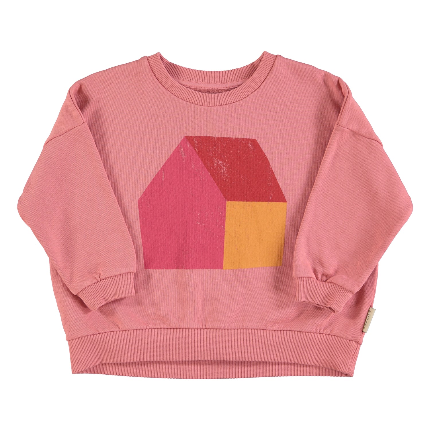 Piupiuchick Pink with Multicolor House Print Sweatshirt