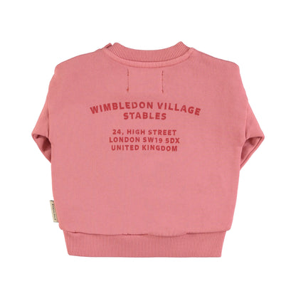 Piupiuchick Pink with Multicolor House Print Sweatshirt