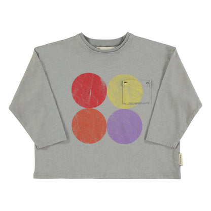 Piupiuchick Grey with Multicolor Circles Tee Shirt