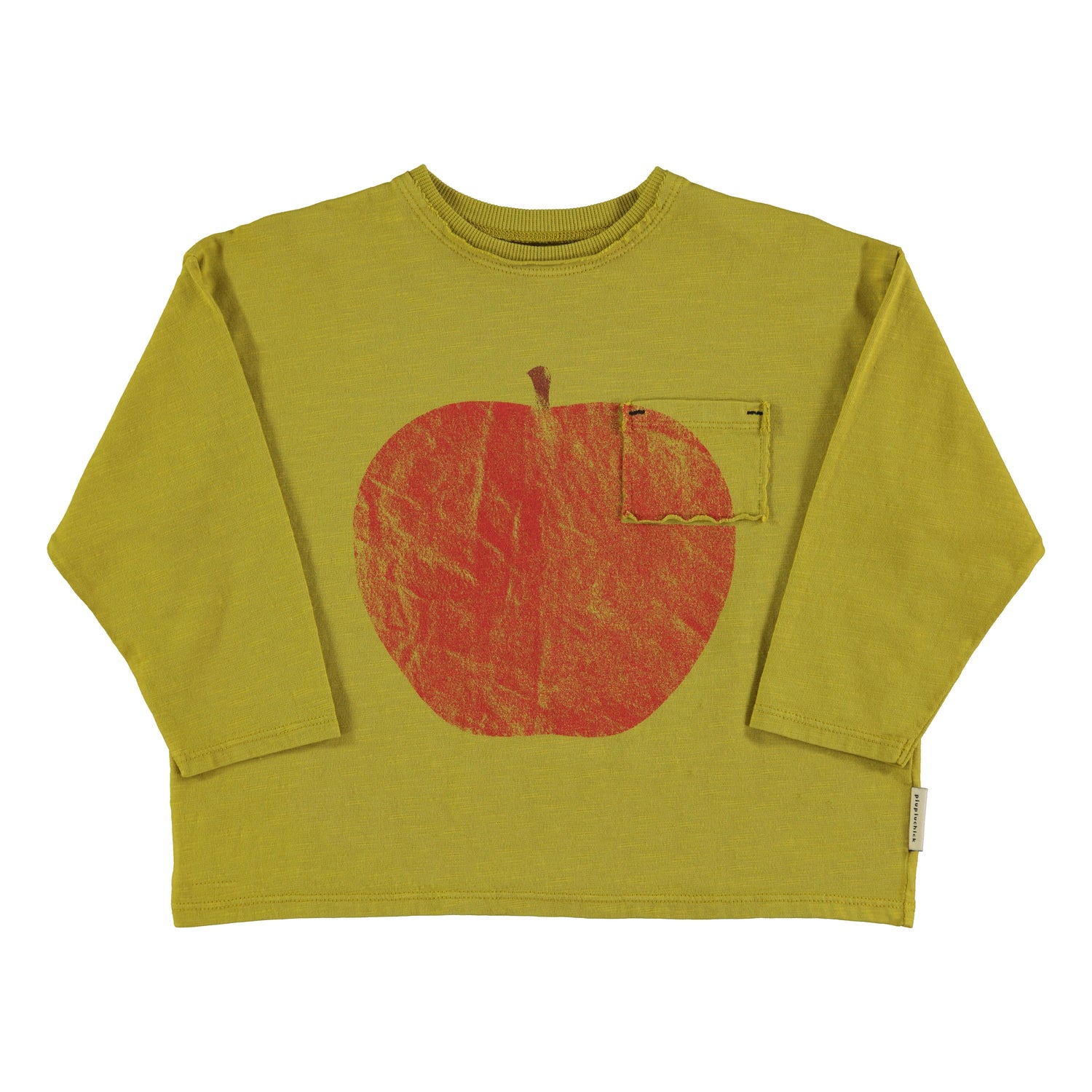 Piupiuchick Olive Green with Apple Graphic Tee Shirt