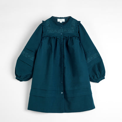 Cera Una Volta Navy Button Down Alba Dress