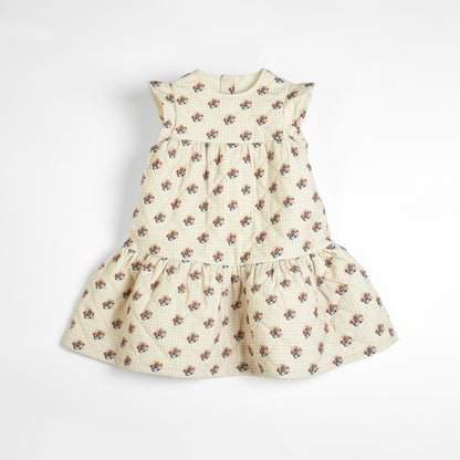 Cera Una Volta Cream Check and Flower Ambra Dress