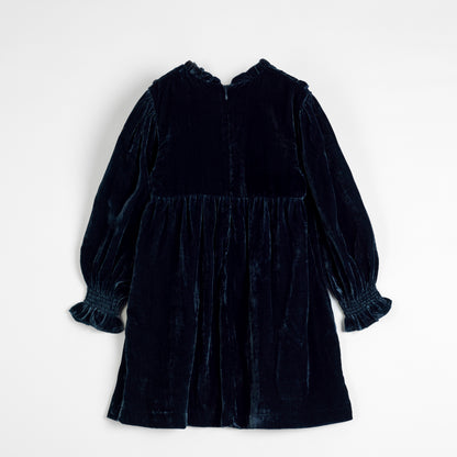 Cera Una Volta Navy Velour Dolores Dress