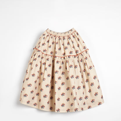 Cera Una Volta Cream Check and Flower Marzia Skirt