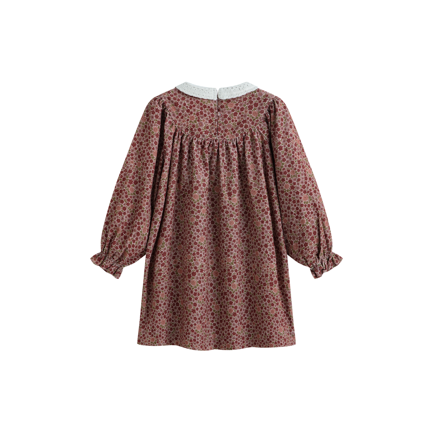 Cera Una Volta Girls Burgundy Flower Kaya Dress