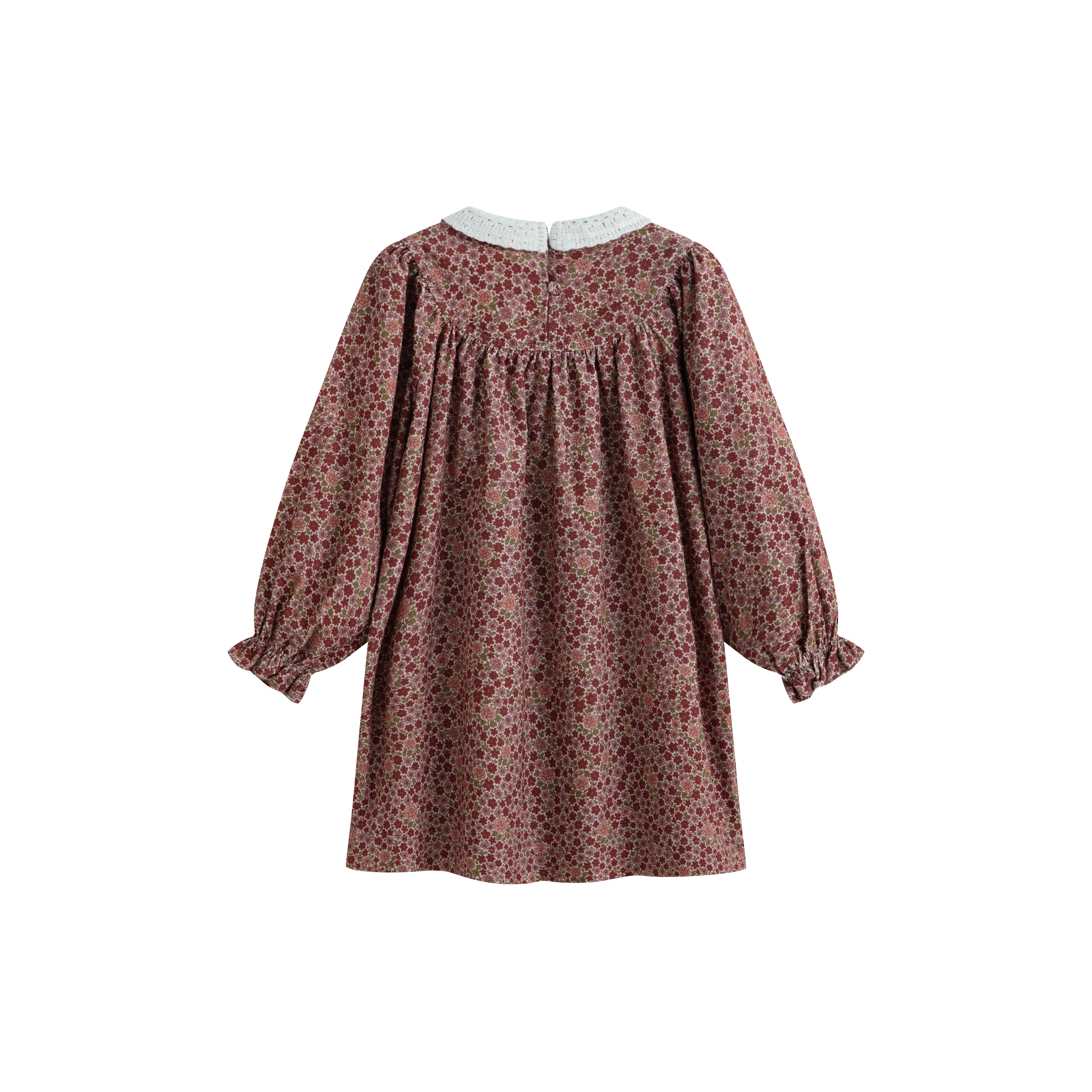 Cera Una Volta Girls Burgundy Flower Kaya Dress