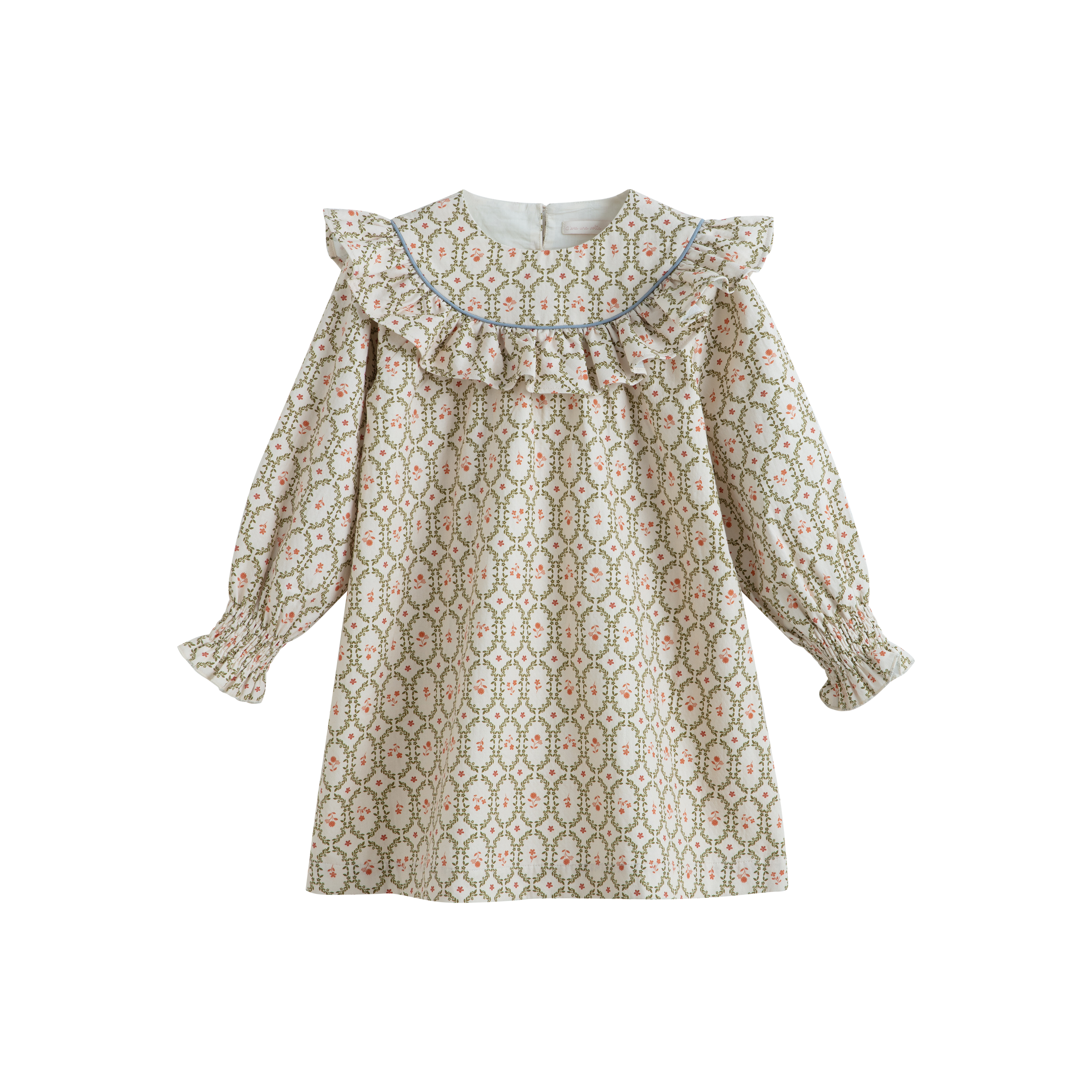 Cera Una Volta Girls Cream Sage Emma Dress