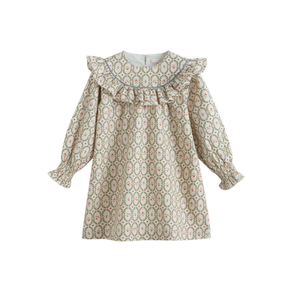 Cera Una Volta Girls Cream Sage Emma Dress