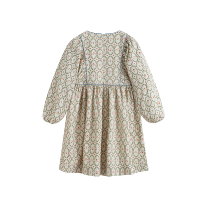 Cera Una Volta Girls Cream Sage Kana Dress