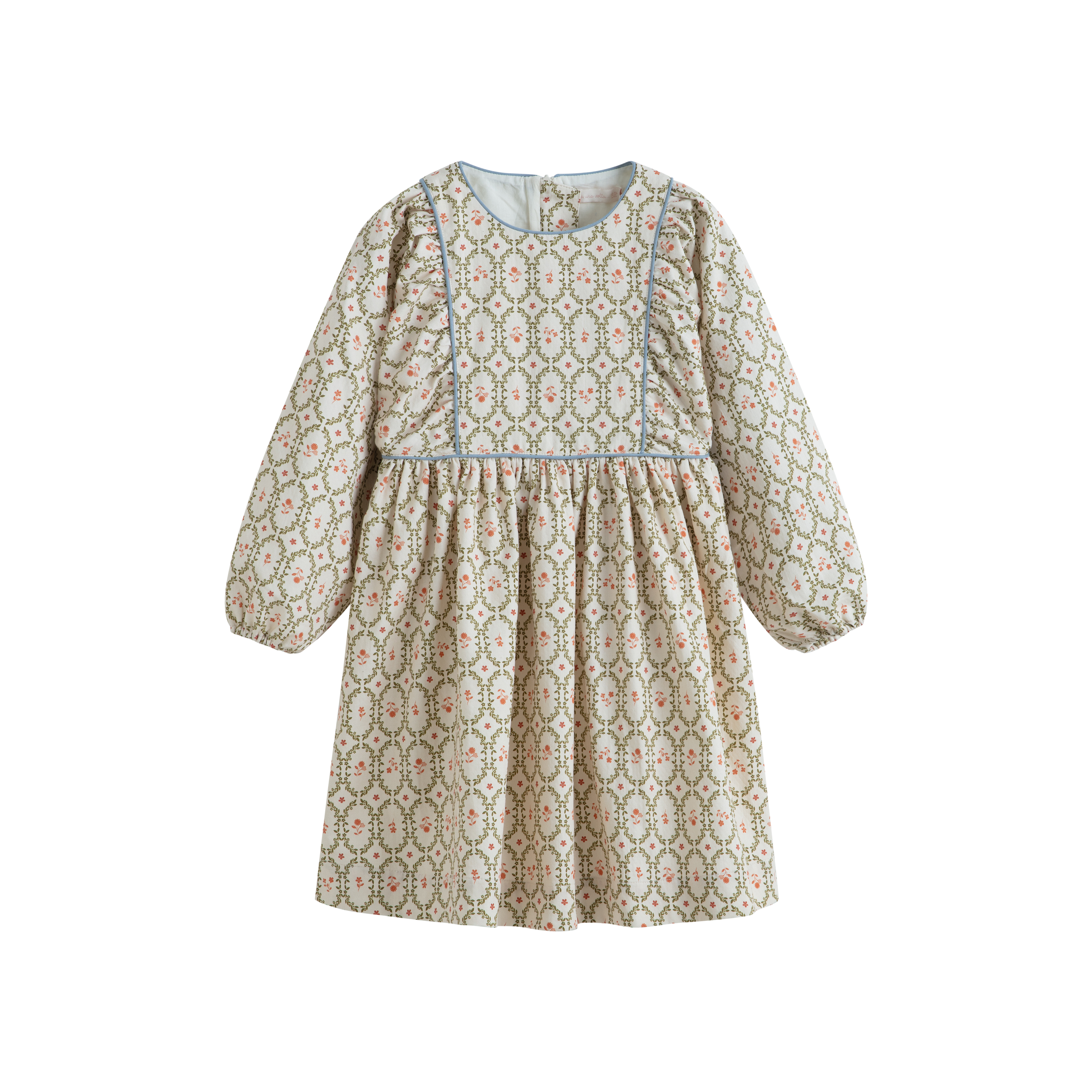 Cera Una Volta Girls Cream Sage Kana Dress
