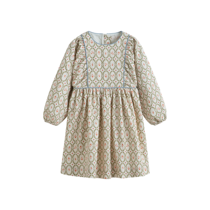 Cera Una Volta Girls Cream Sage Kana Dress