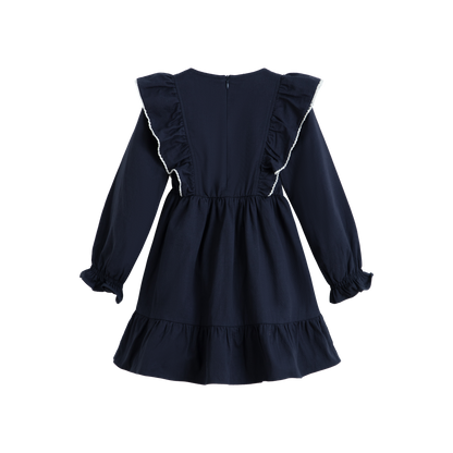 Cera Una Volta Girls Navy Blue Colombe Long Dress