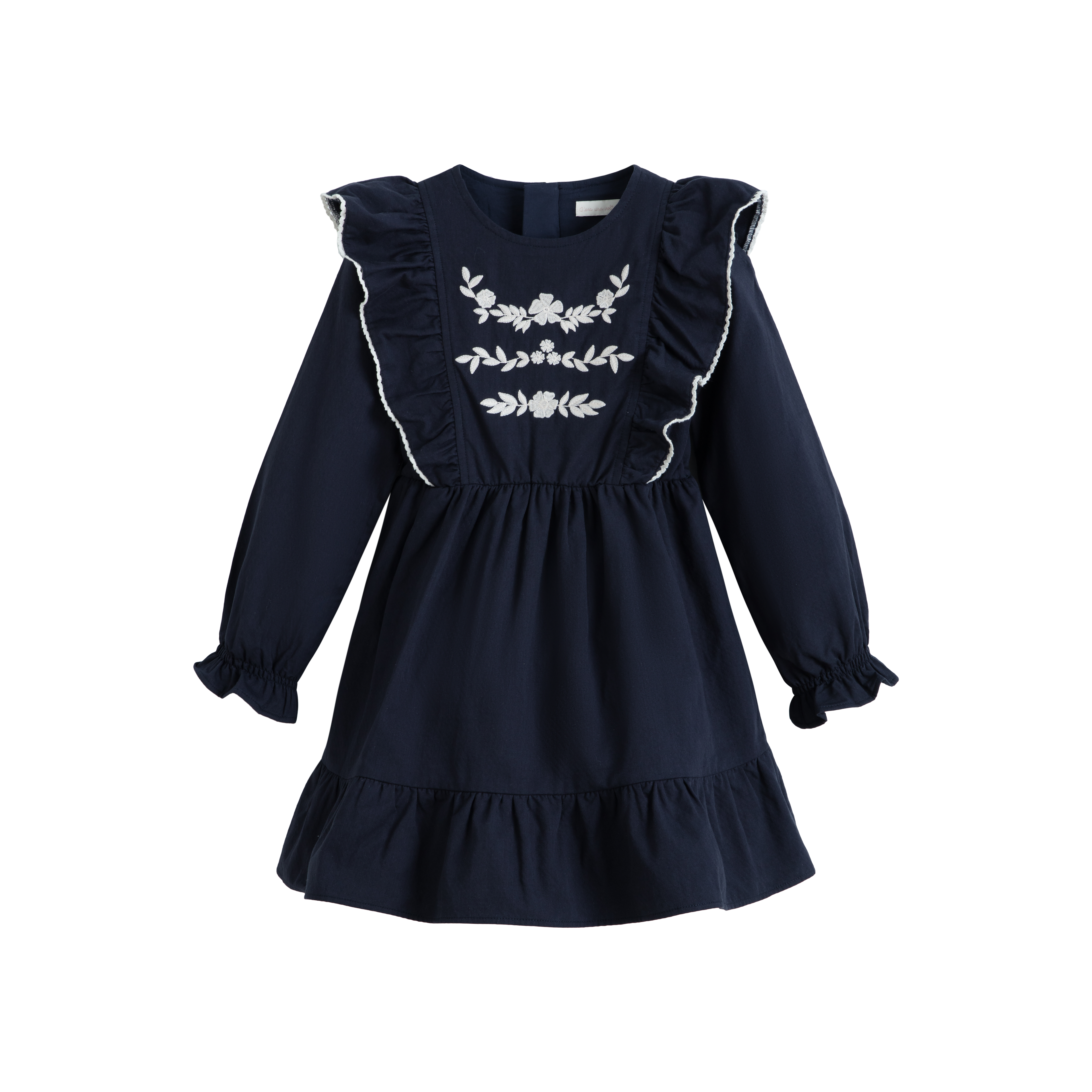 Cera Una Volta Girls Navy Blue Colombe Long Dress