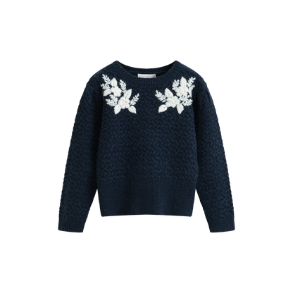 Cera Una Volta Girls Navy Blue Stefania Pullover