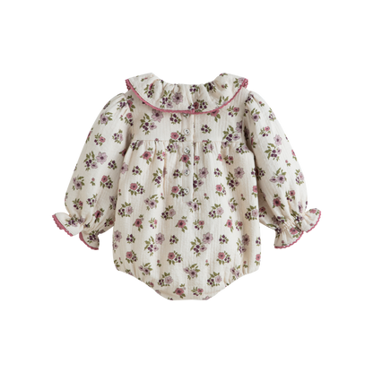 Cera Una Volta Girls Cream Flower Agapi Romper