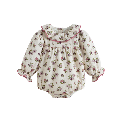 Cera Una Volta Girls Cream Flower Agapi Romper
