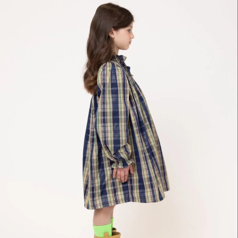 Piccola Ludo Girls Girella Quadro Beige Dress