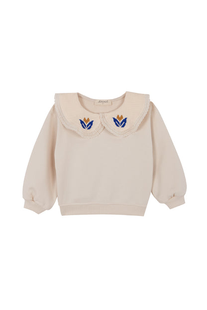 Birinit Embroidered Collar Sweatshirt