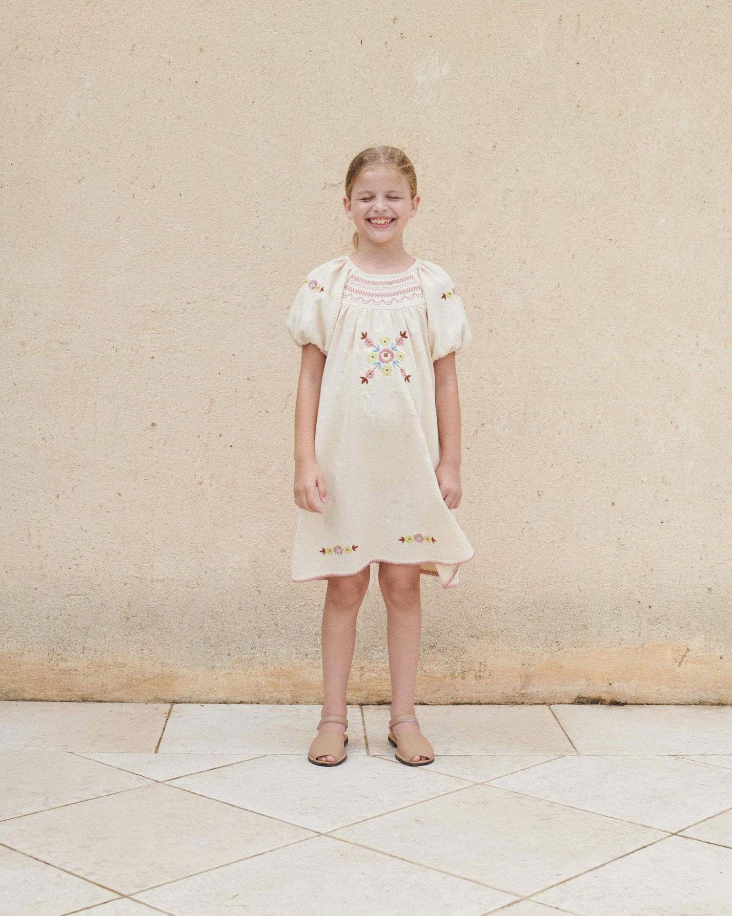 Bebe Organic White Rosel Needlepoint Dress