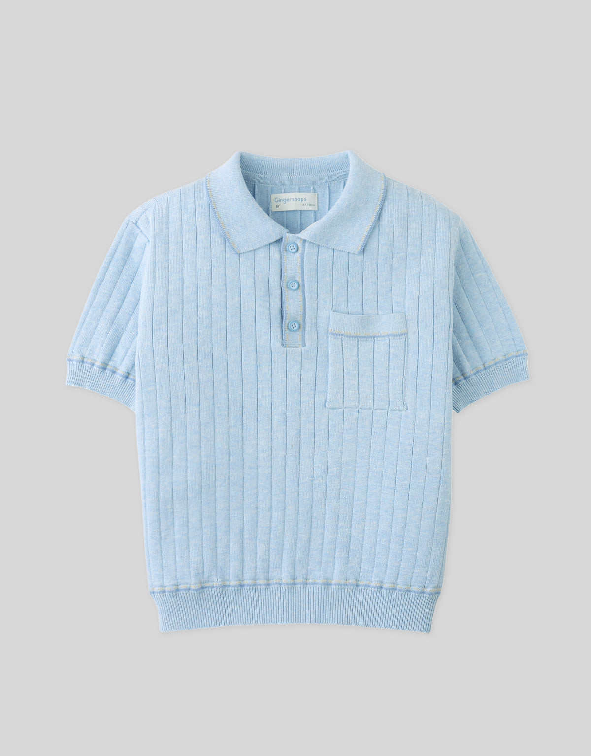 Gingersnaps Blue Reiner Top with Striped Tipping Accents