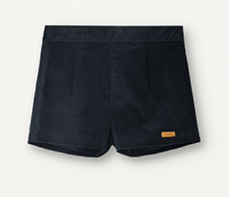 Popelin Black Velvet Shorts