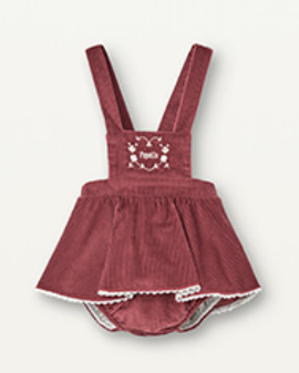 Popelin Burgundy Playsuit With Skirt