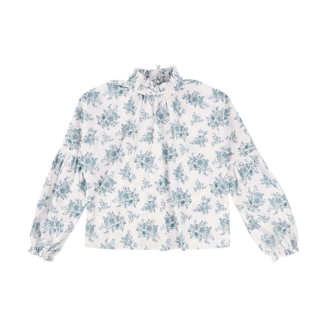 Bamboo Blue Floral Print Blouse