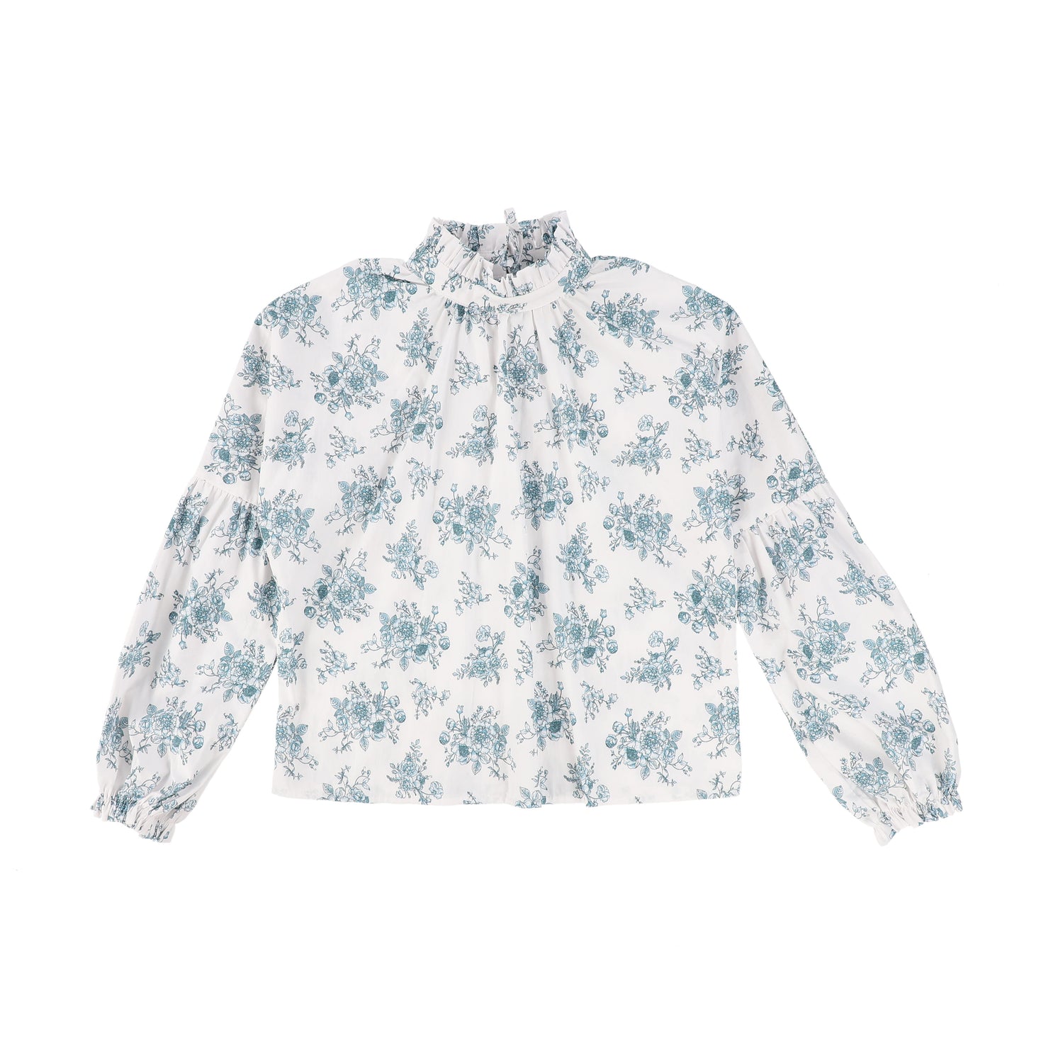 Bamboo Blue Floral Print Blouse