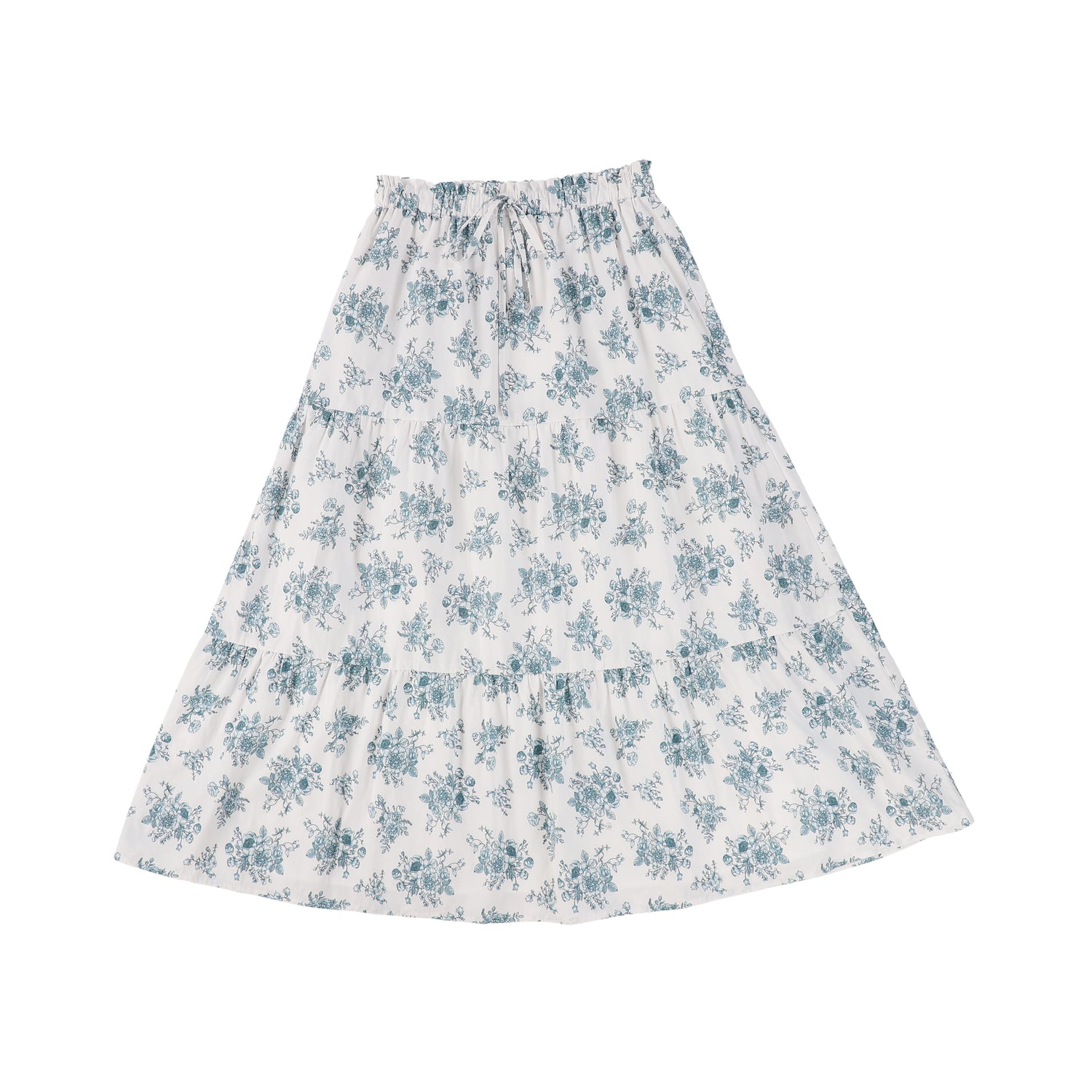 Bamboo Blue Floral Print Skirt