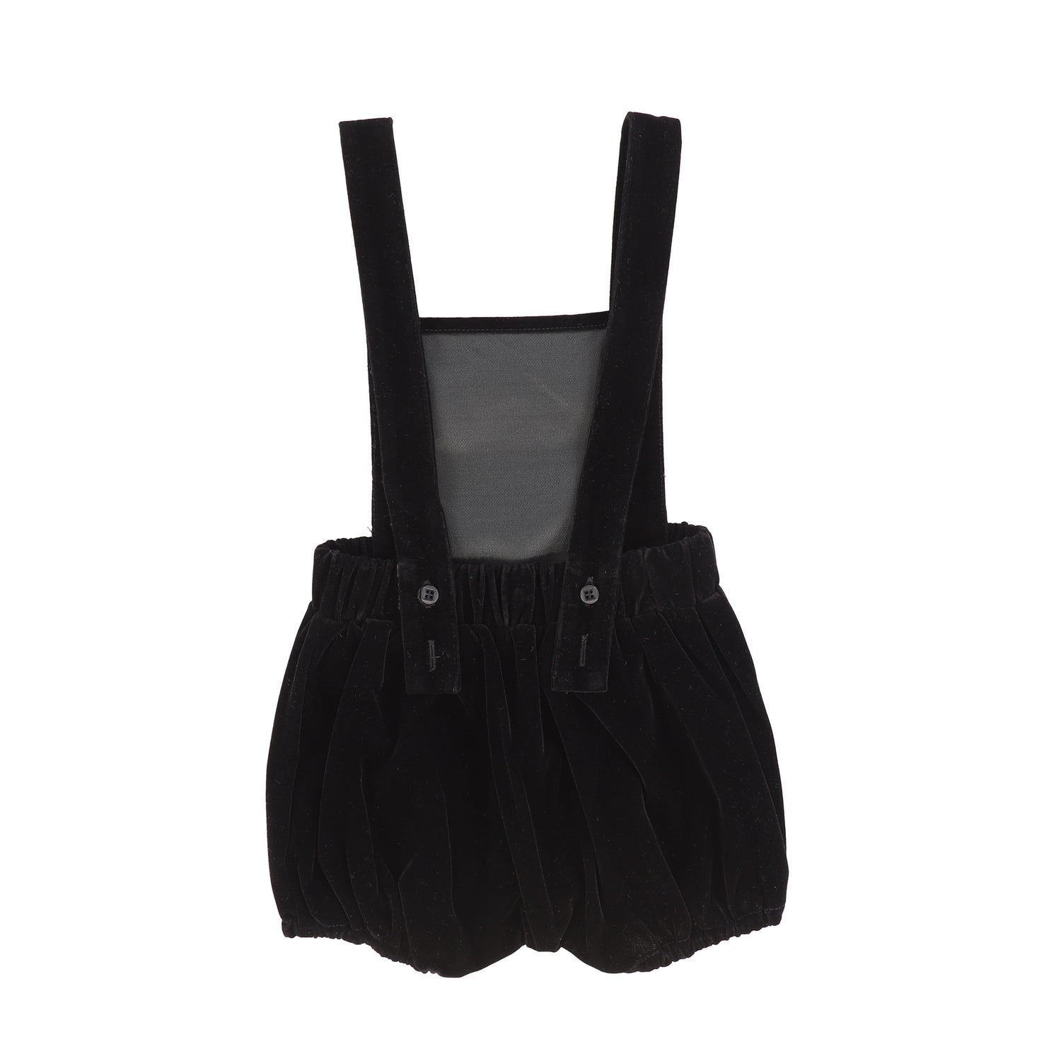 Bamboo Black Velvet Sleeveless Overalls