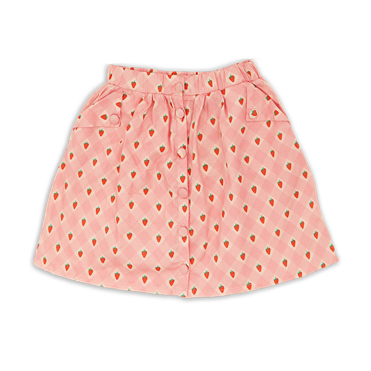 Wander &amp; Wonder Pink Strawberry Check Sun Skirt