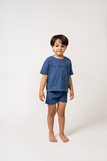 Birnham on the Sea Boy Ribbed Waist and Logo Tee