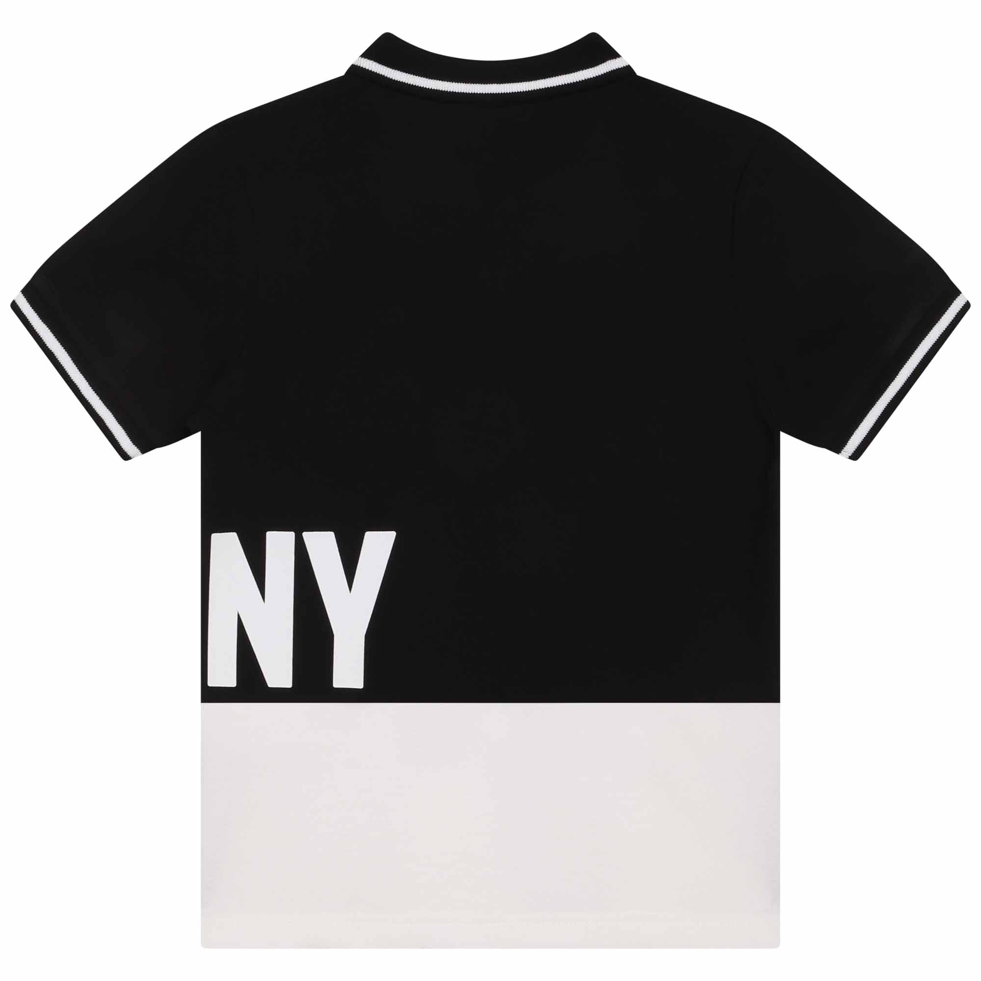 DKNY Black and White Logo Short Sleeve Polo