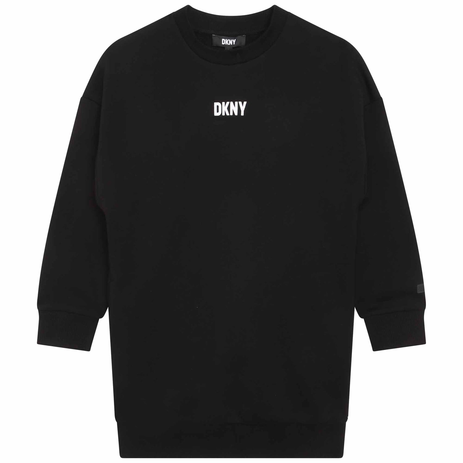 DKNY Black Small Logo French Terry Dress
