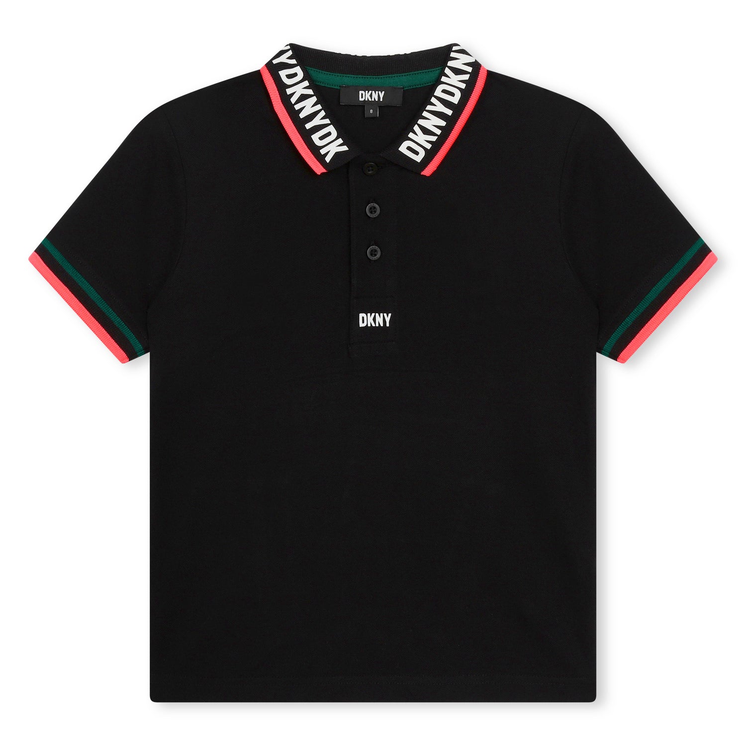 DKNY Black with Logo On Collar Polo