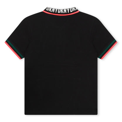 DKNY Black with Logo On Collar Polo