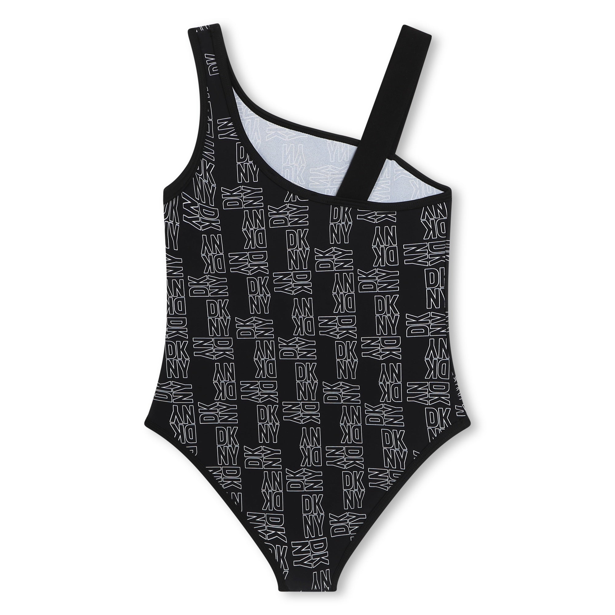 DKNY Black and White Allover Logo Bathing Suit