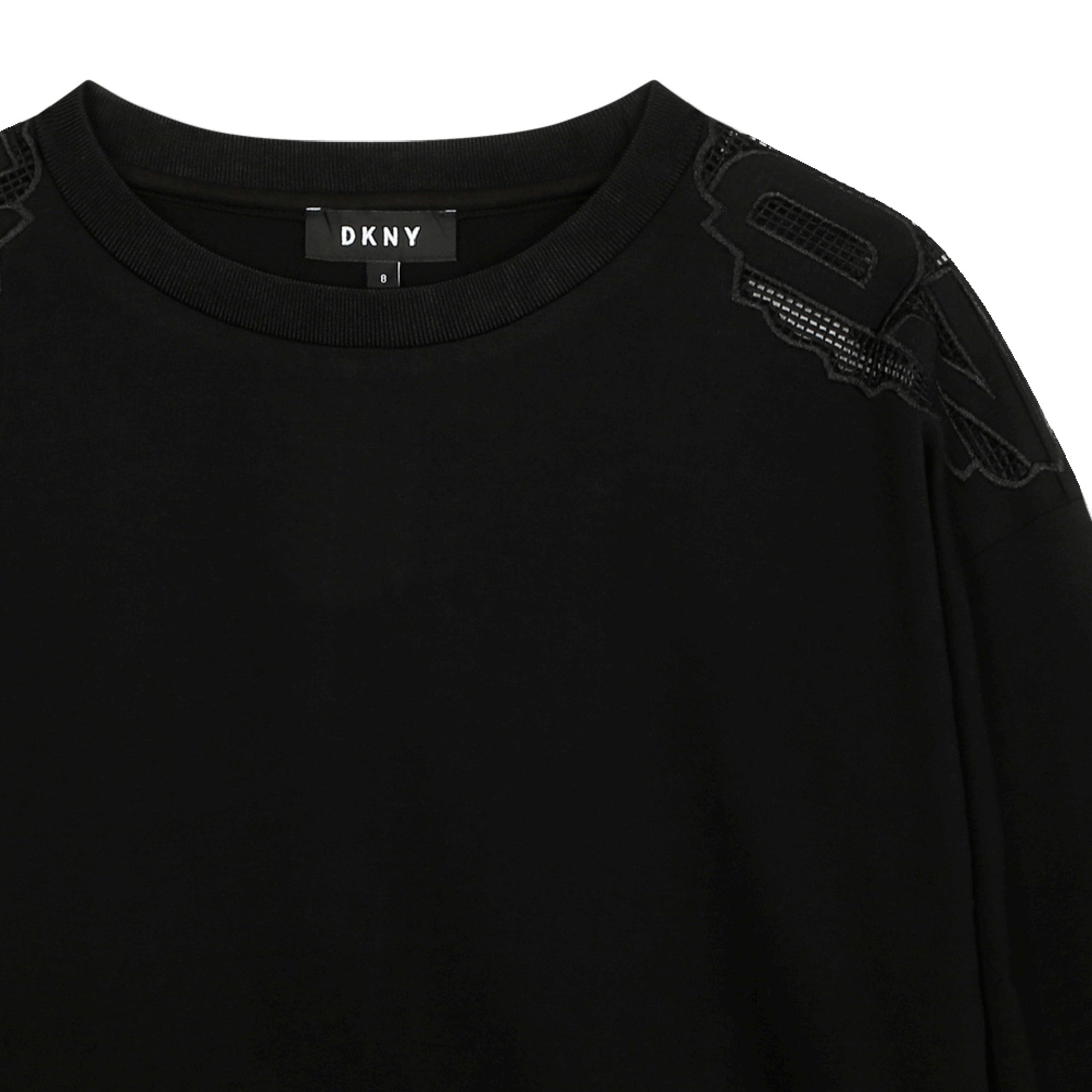 DKNY Black with Logo On Shoulder Sweatshirt