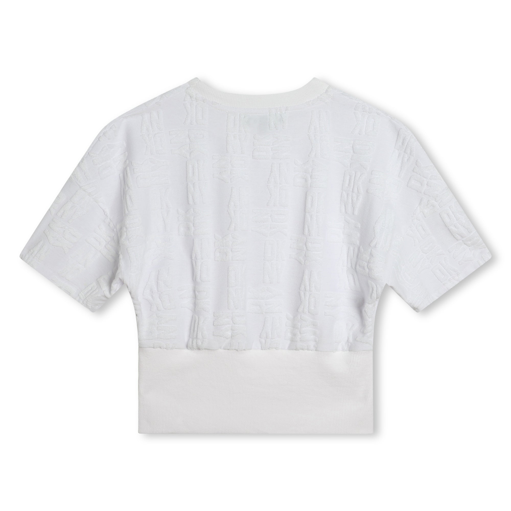 DKNY White Tone on Tone Logo Tee Shirt