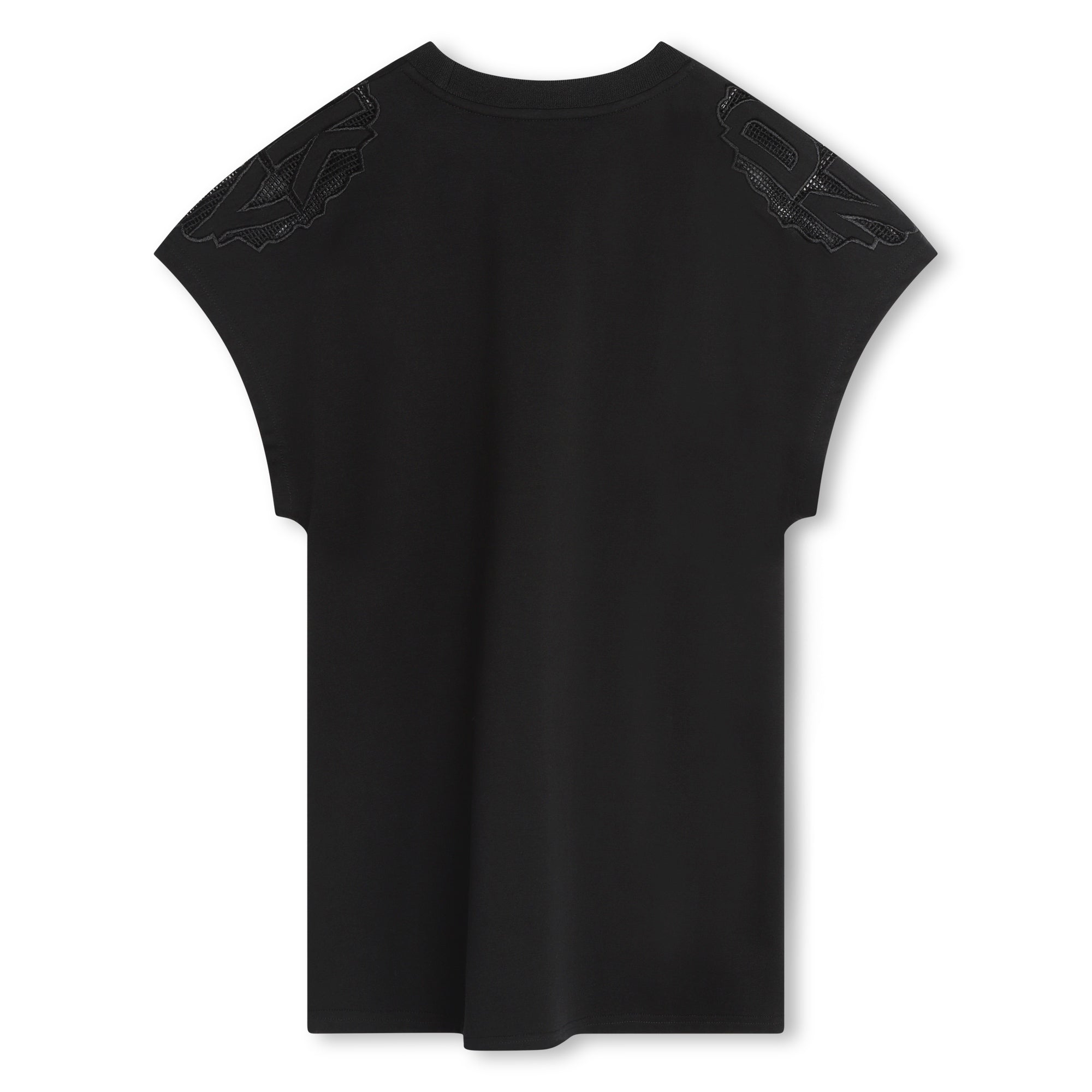 DKNY Black with Logo On Shoulder Dress