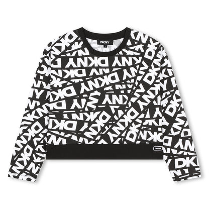 DKNY Black Allover Large Logo Sweatshirt