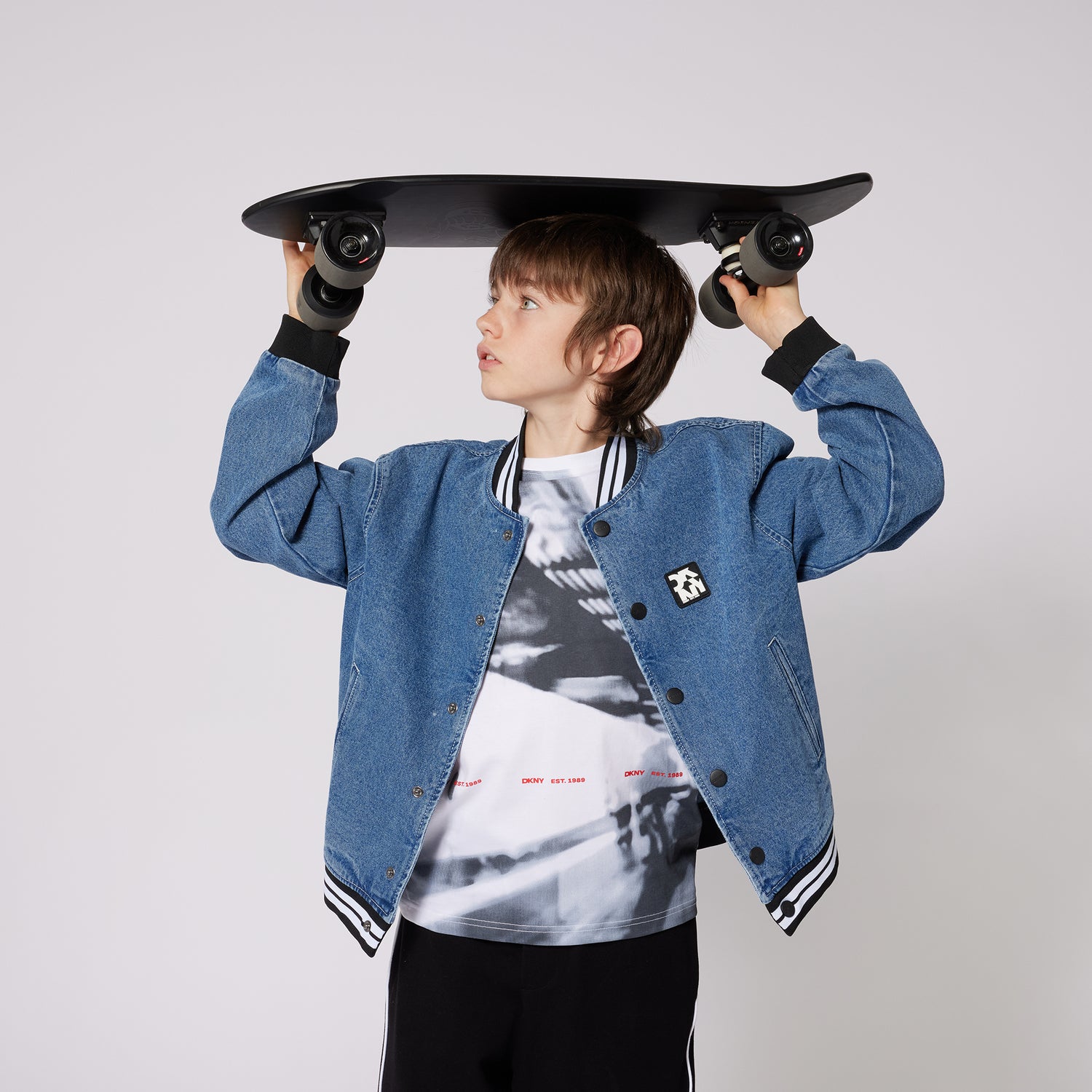 DKNY White Subway Sleeves Tee-Shirt