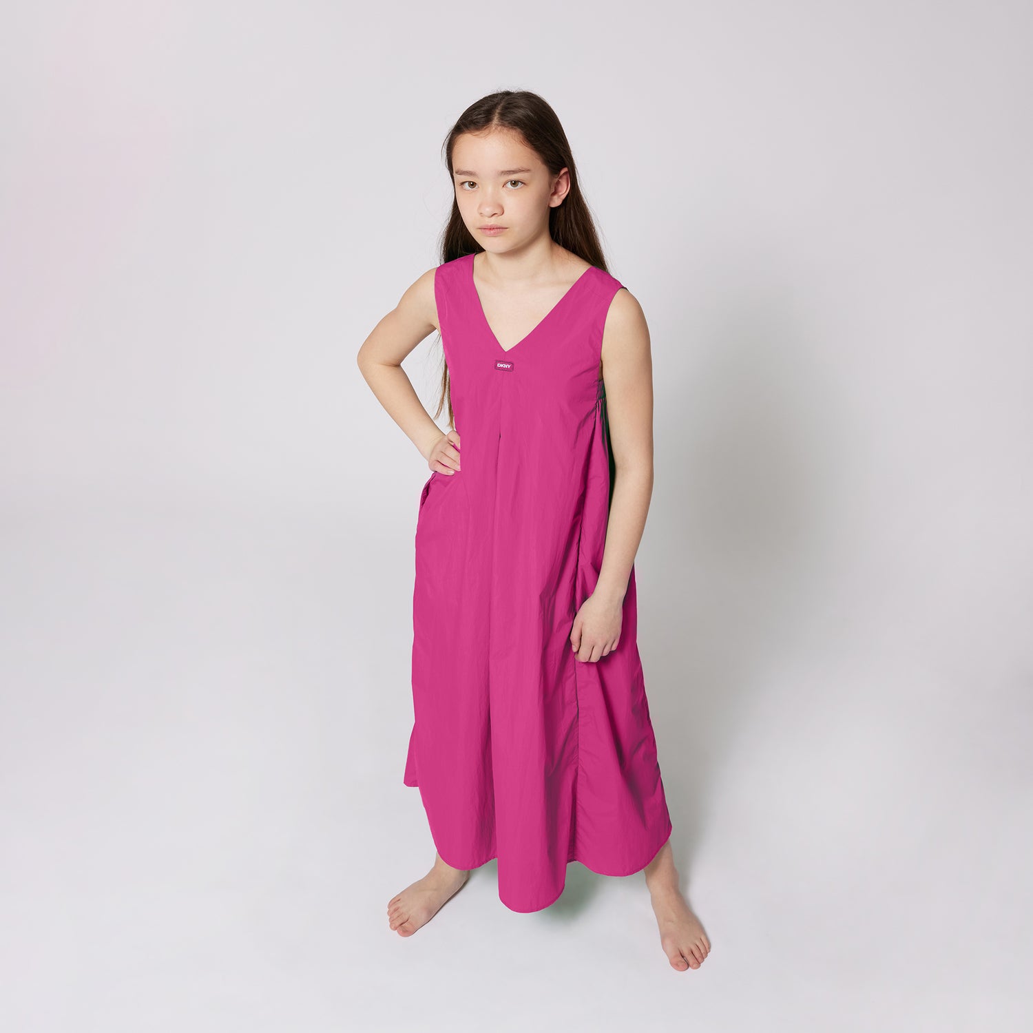 DKNY Pink Sleeveless Midi Dress