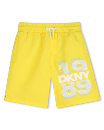 DKNY Yellow Quick Dry Polyester Boardshorts